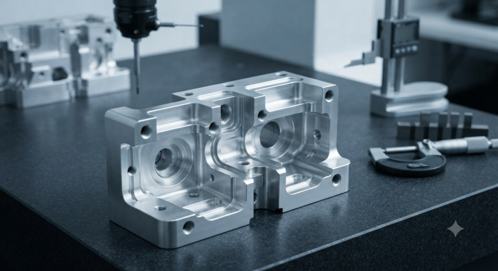 Precision CNC machined aluminum component for semiconductor equipment manufacturing